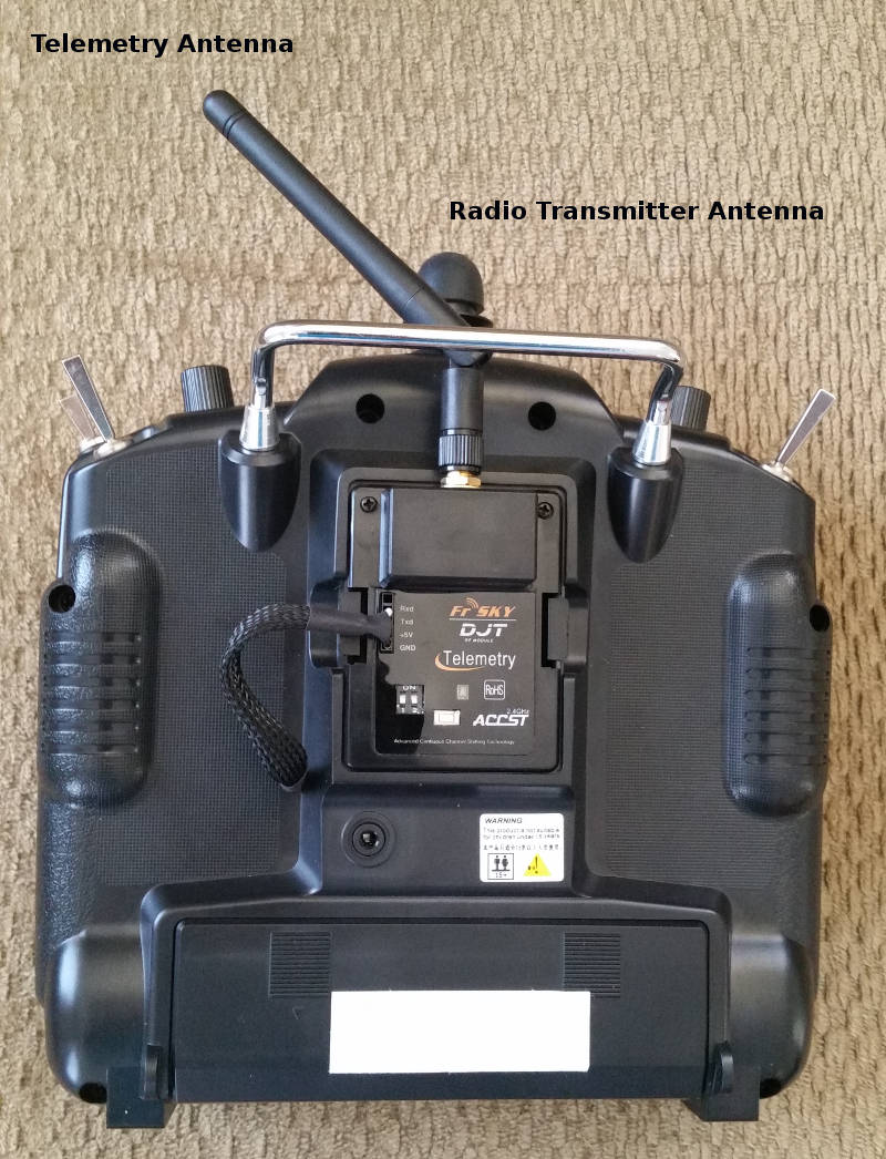 Telemetry receiver on the flight control transmitter