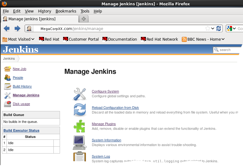 Jenkins manage screen shot