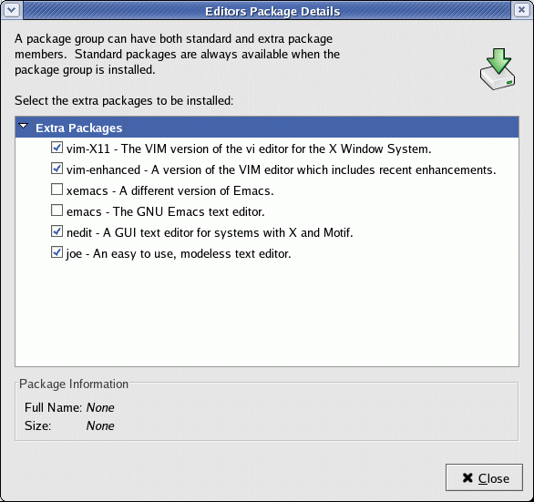 Red Hat system-config-packages